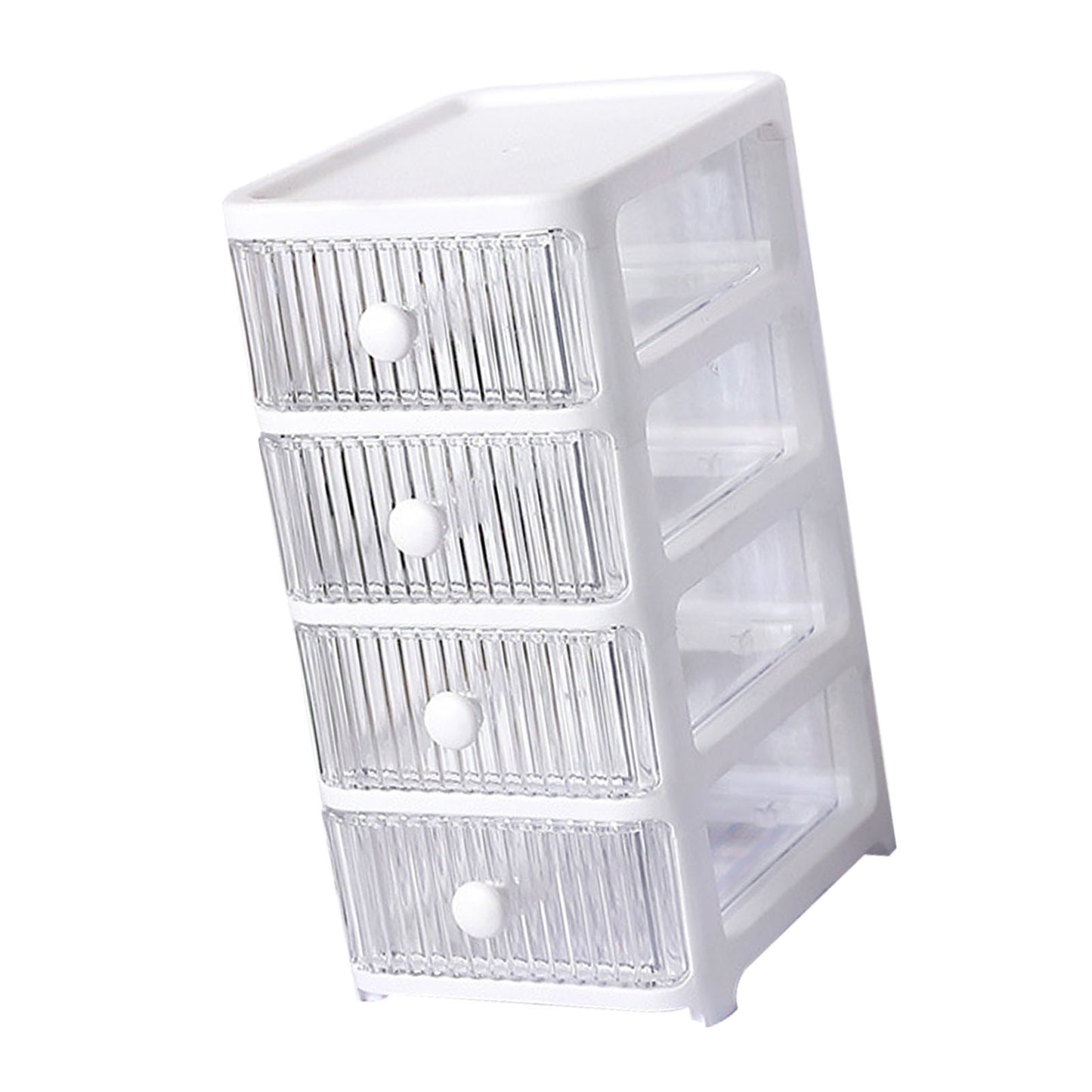 Desktop Storage Box with Drawers Multi Layers Transparent Multifunctional Stackable Organizer