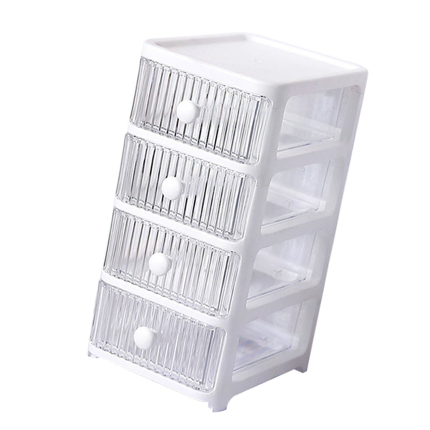 Desktop Storage Box with Drawers Multi Layers Transparent Multifunctional Stackable Organizer