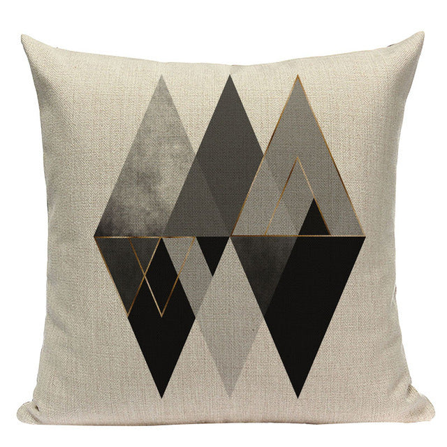 Design Geometric Throw Pillow Linen Modern