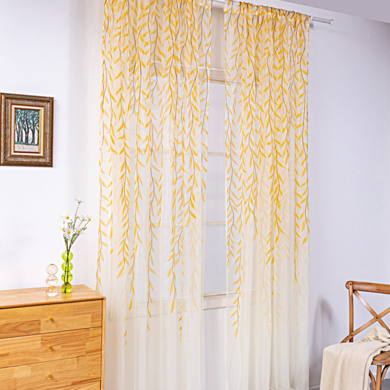 Inverted Willow Wicker Offset Living Room Balcony Window Curtain