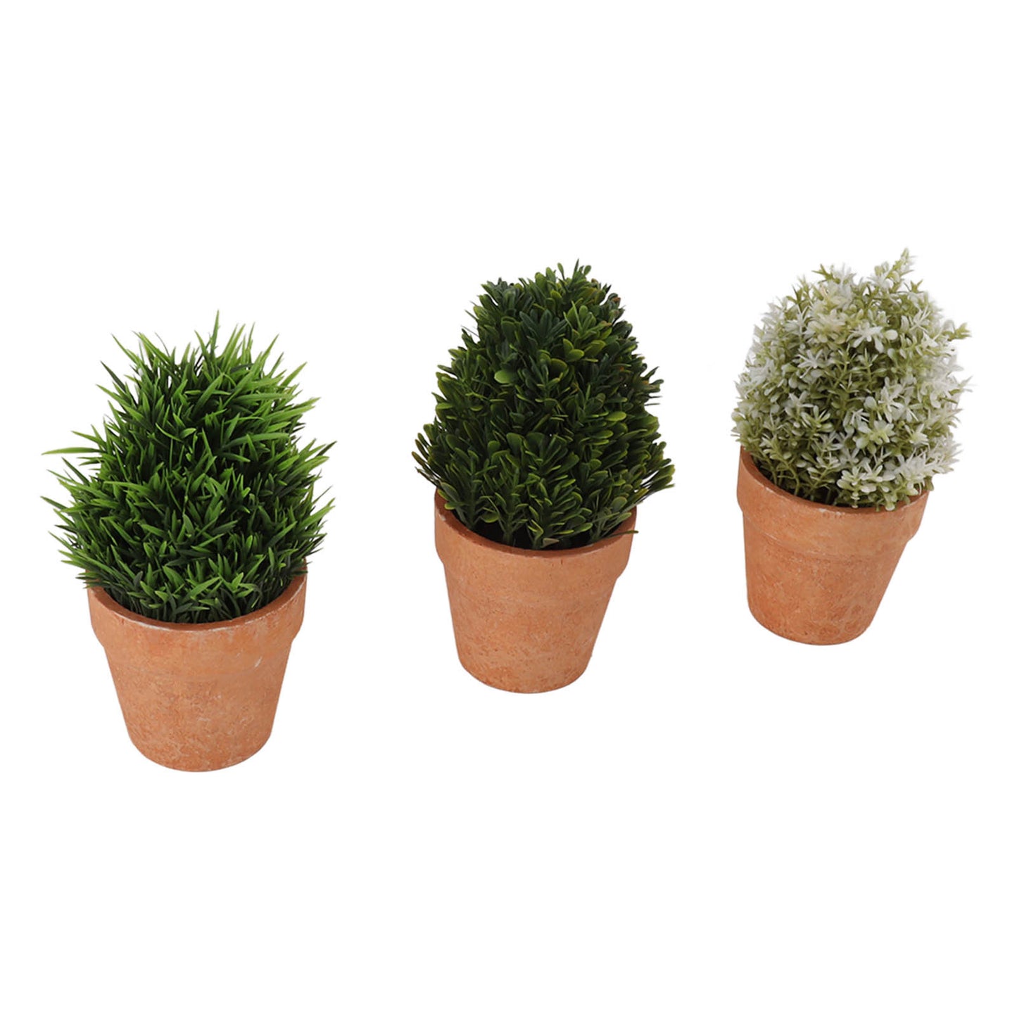 3PCS Artificial Potted Plants Set Plastic Indoor Small Fake Greenery