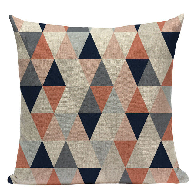 Design Geometric Throw Pillow Linen Modern