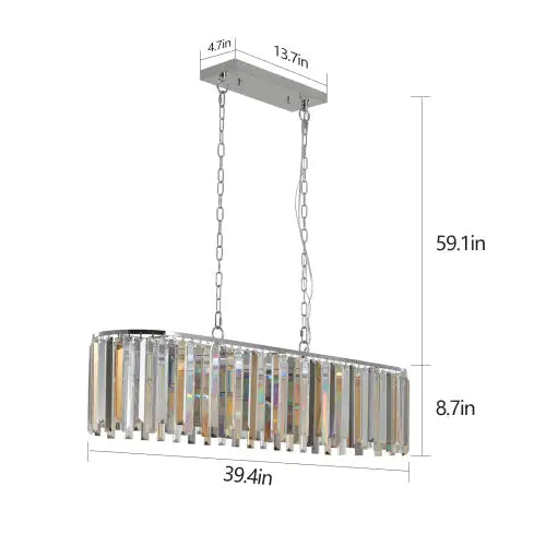 Modern Oval Crystal Chandelier Luxury Home Decor Fixtures - No Bulbs